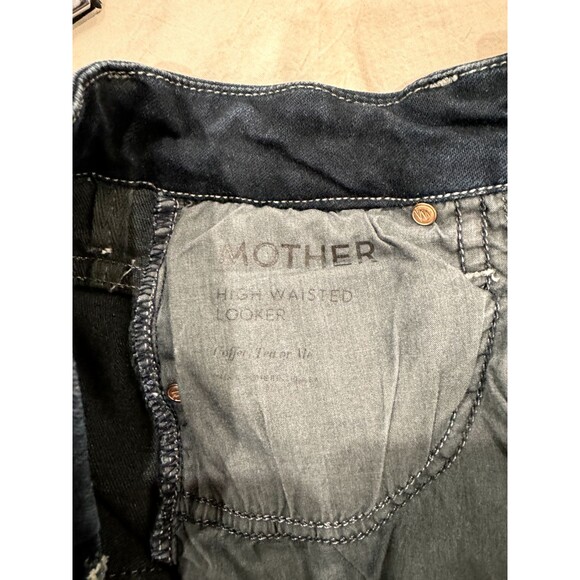 MOTHER Denim High Waisted Looker Jeans Coffee Tea or Me Dark Wash Size 25 Black - Picture 9 of 13